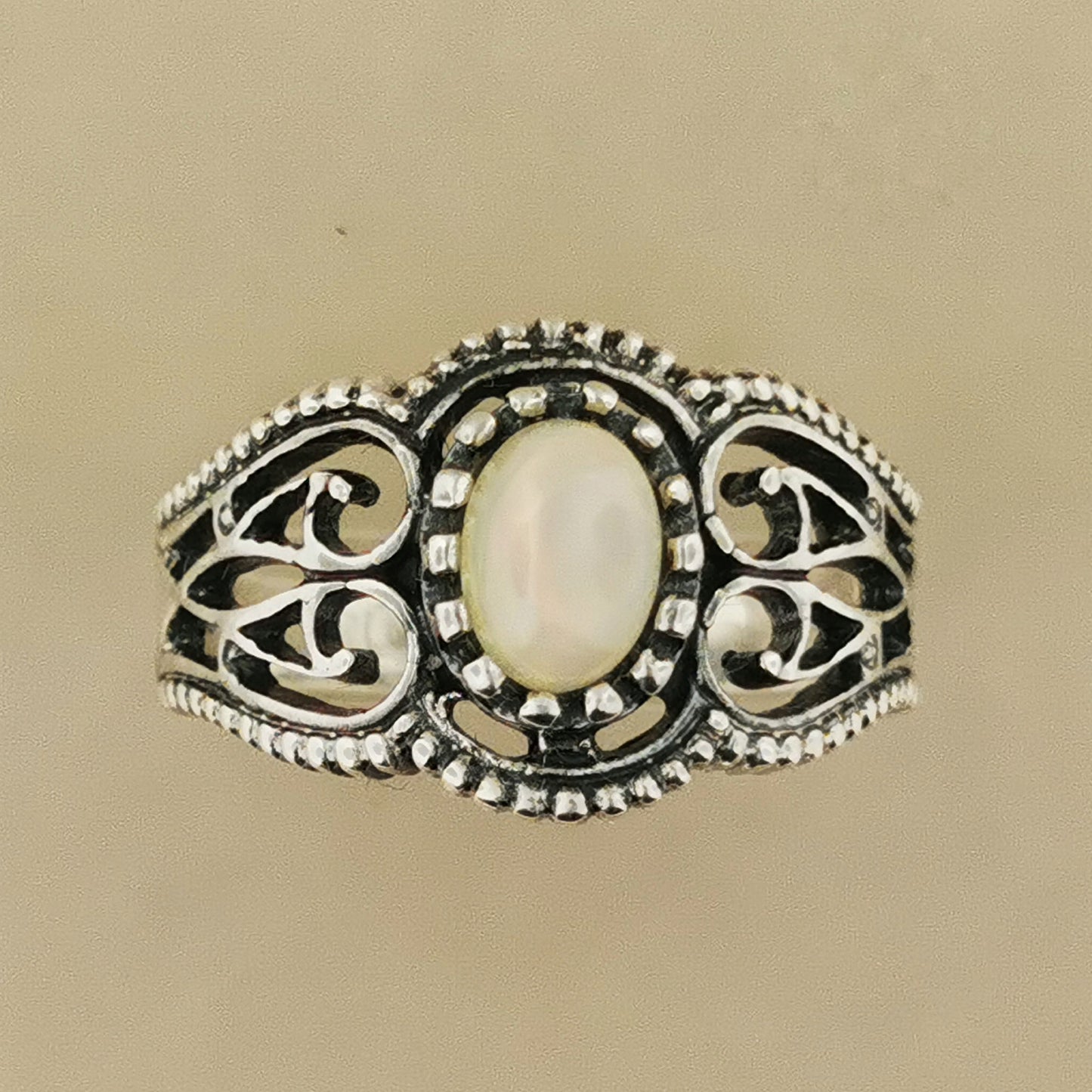 Filigree Ring with Ethiopian Opal in sterling silver, Gothic Opal Ring, Victorian silver Ring, Ethiopean Opal Ring, Vintage Opal Ring, silver Gemstone Ring, white Opal Ring, sterling silver Opal Ring, Opal Ring In sterling silver, white opal gemstone ring, white Ethiopian opal ring