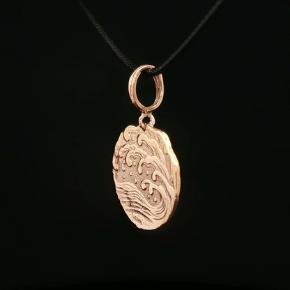 Wave pendant in Antique Bronze - Le Dragon Argenté - Live Sale - 