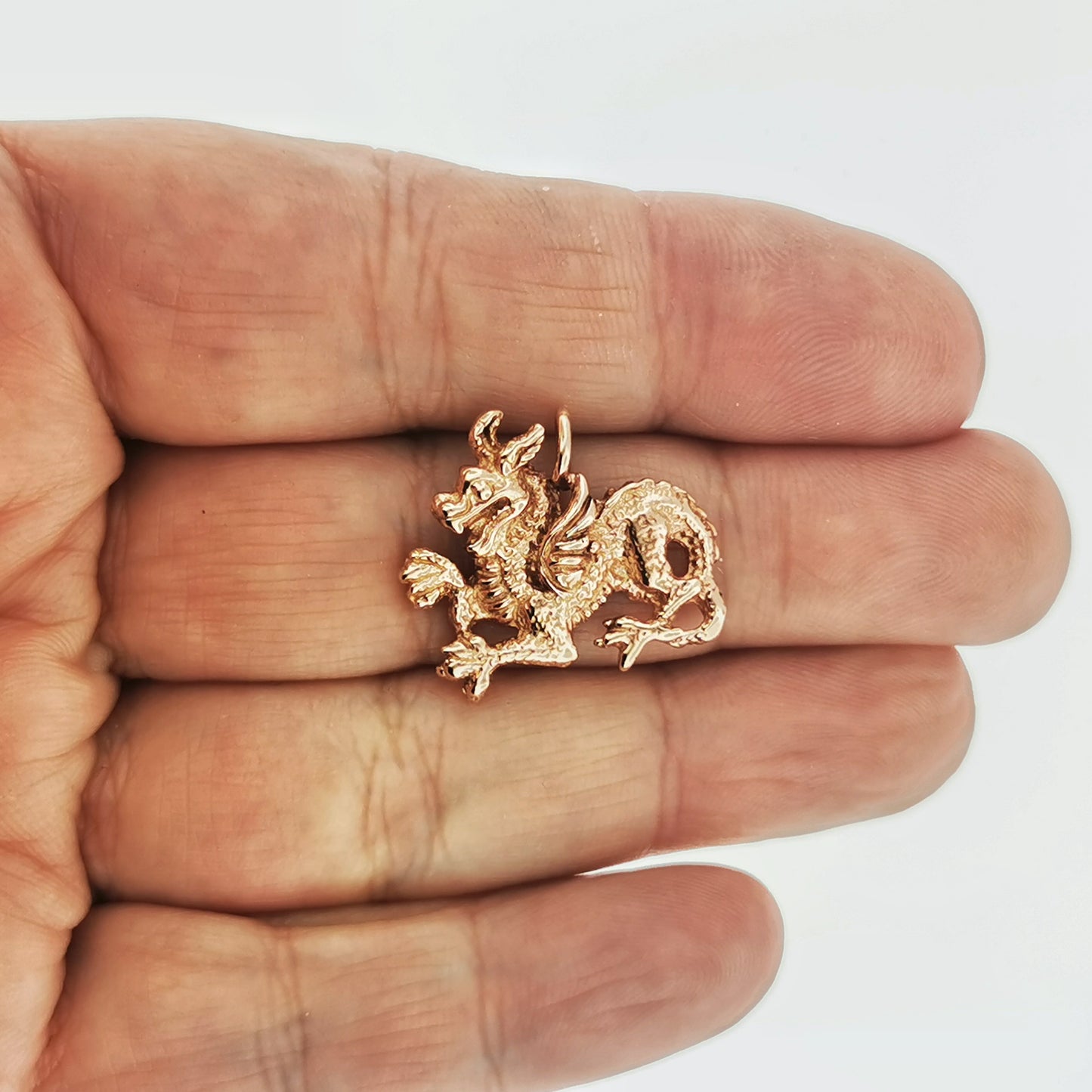 Medieval Dragon Charm in Sterling Silver or Antique Bronze