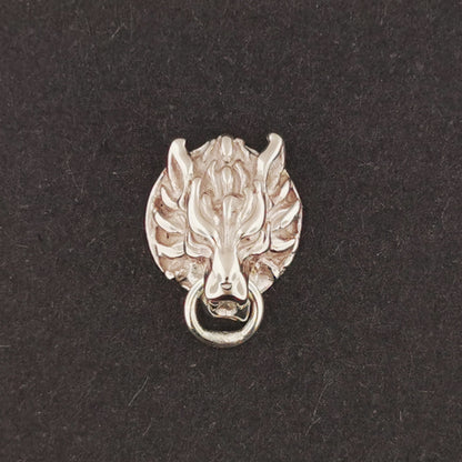 Single White Gold FF7 Fenrir Wolf Stud Earring, FFVII Wolf stud earring, final fantasy earrings, FFVII Fenrir Wolf Earrings, Cloud Strife earrings