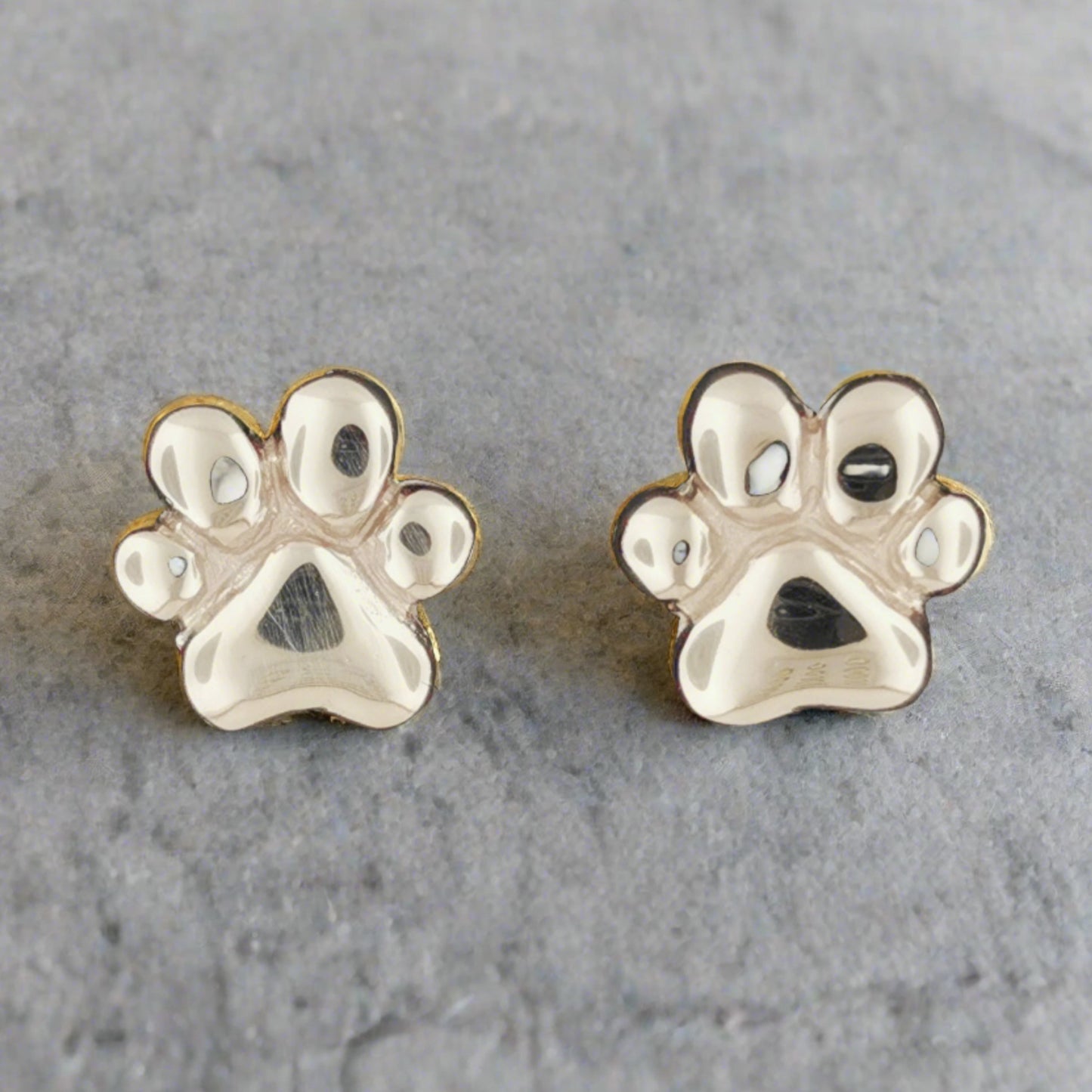 Gold Paw Print Stud Earrings Made To Order, Cat Paw Print Earrings, Cat Paw Earrings, Dog Paw Print Earrings, Gold Dog Paw Earrings, Gold Cat Paw Earrings, Gold Cat Paw Print Earrings, Gold Paw Print Jewelry, Gold Paw Print Earrings