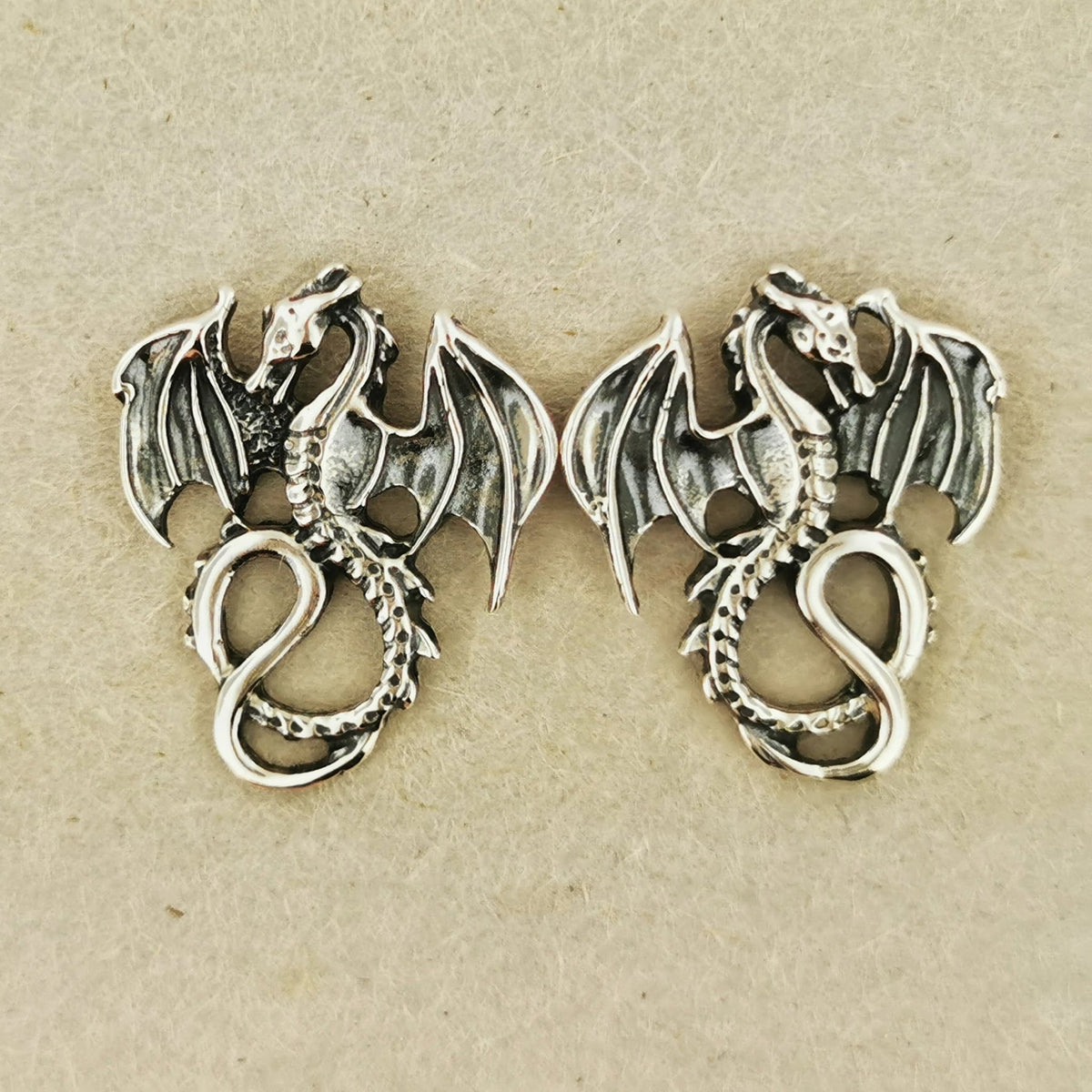 Boucles D'oreilles Créoles Canard Dragon En Argent 925 - Regalrose, Neuves étiquetées