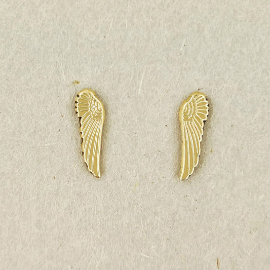 Wings Stud Earrings in Gold Made To Order - Le Dragon Argenté