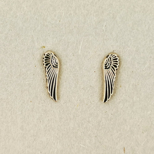 Wings Stud Earrings in Sterling Silver - Le Dragon Argenté