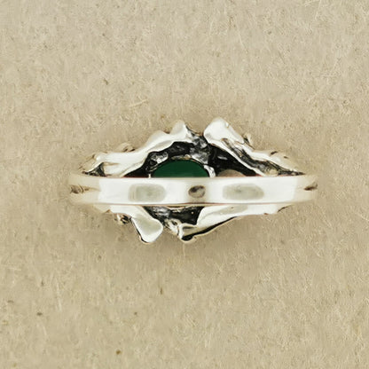 Bamboo Styled Gemstone Ring in Sterling Silver