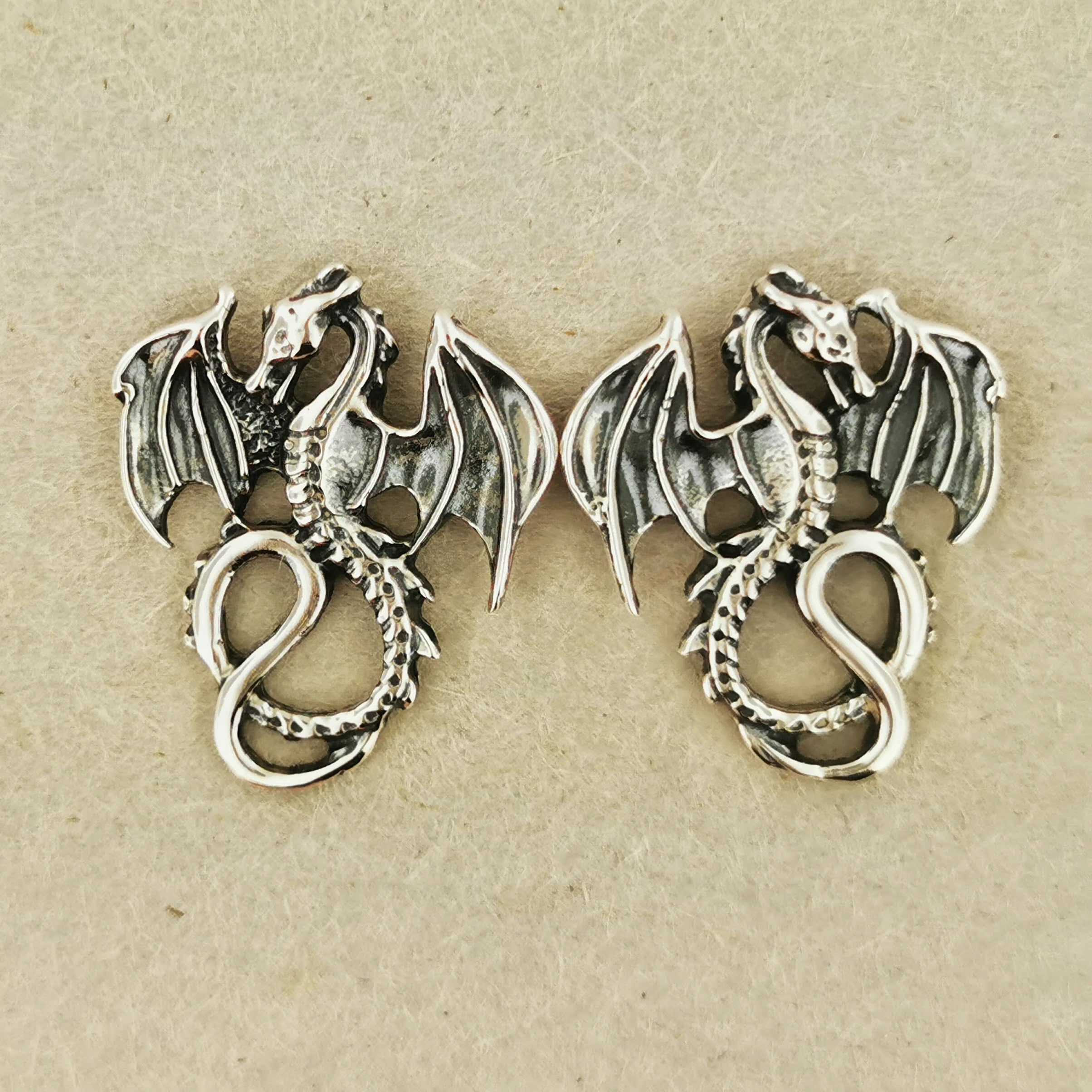 Stunning Handmade Solid Sterling Silver Organic Form Nugget Stud Earrings