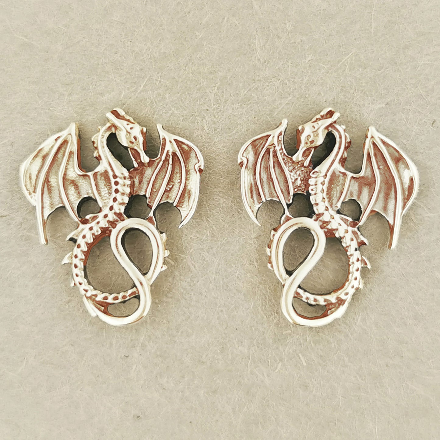 Winged Dragon Stud Earrings in Gold Made To Order, Gold Dragon Earrings,  Dragon Stud Earrings, Dragon Earrings for Him and Her, Gold Dragon Jewellery, Gold Dragon Jewelry, Gold Stud Earrings, Dragon Lover Jewellery, Gold Dragon Earrings, Tiny Dragon Earrings, Wyvern Earrings, Wyvern Studs, Gold Wyvern Earrings, Gold Fantasy Jewelry, Gold Dragon Studs