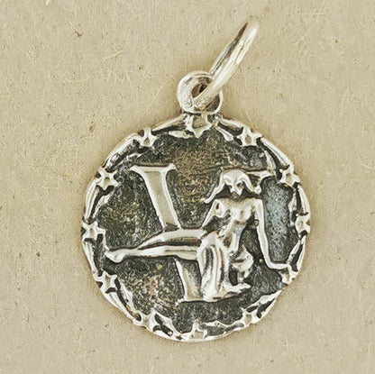 Zodiac Medallion in Sterling Silver Or Antique Bronze - Le Dragon Argenté