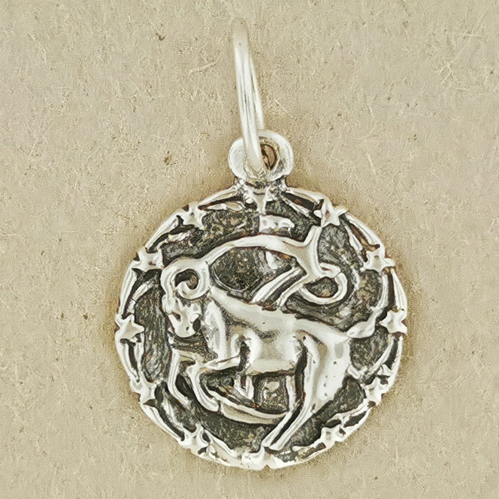 Zodiac Medallion in Sterling Silver Or Antique Bronze - Le Dragon Argenté