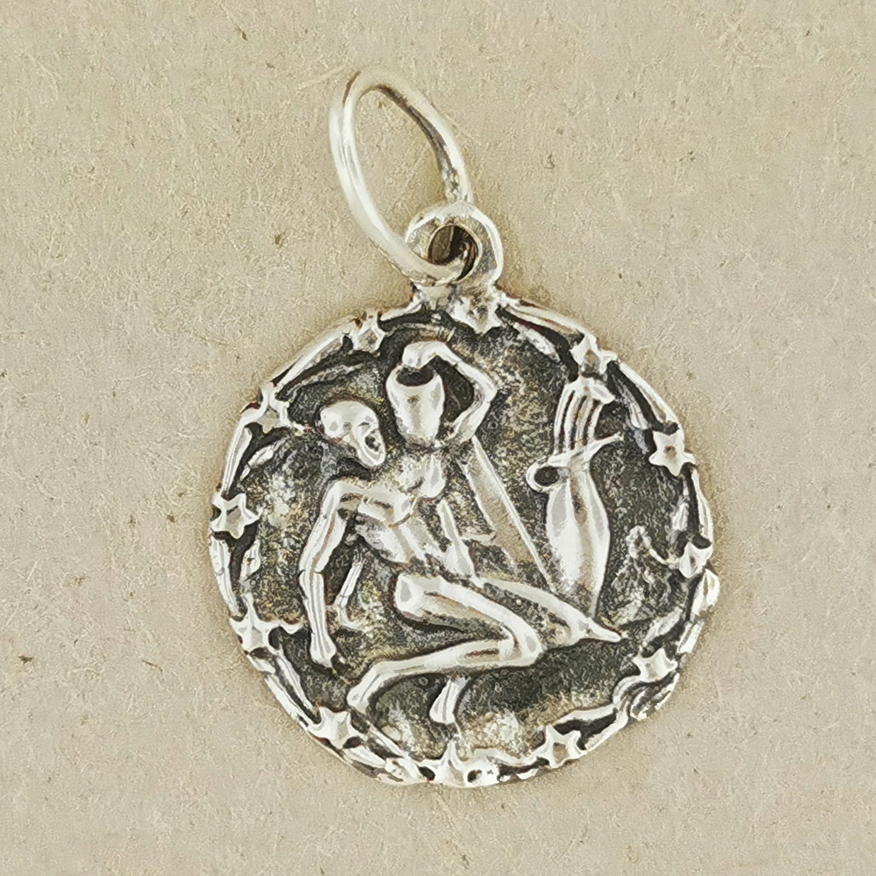 Zodiac Medallion in Sterling Silver Or Antique Bronze - Le Dragon Argenté