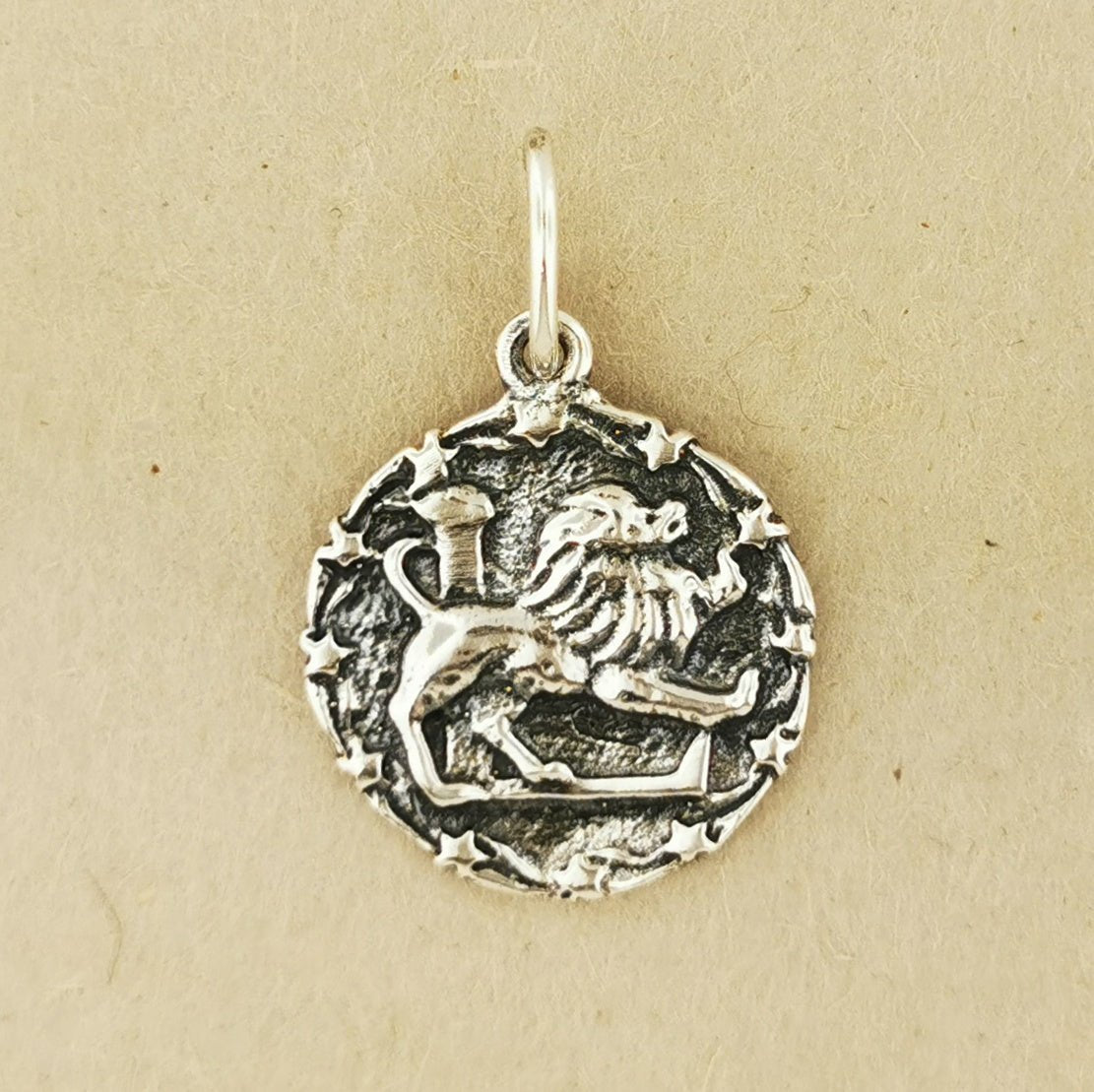 Zodiac Medallion in Sterling Silver Or Antique Bronze - Le Dragon Argenté