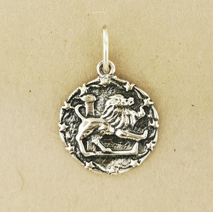 Zodiac Medallion in Sterling Silver Or Antique Bronze - Le Dragon Argenté