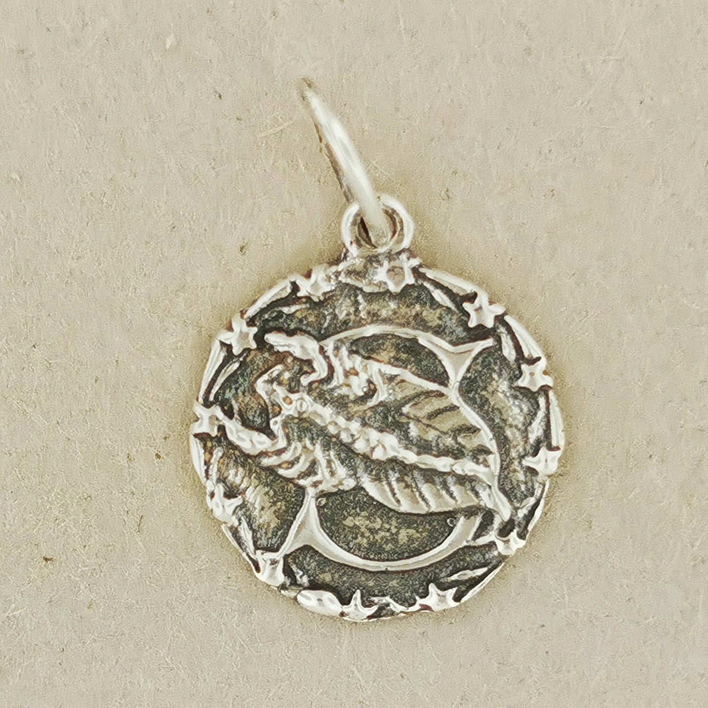 Zodiac Medallion in Sterling Silver Or Antique Bronze - Le Dragon Argenté