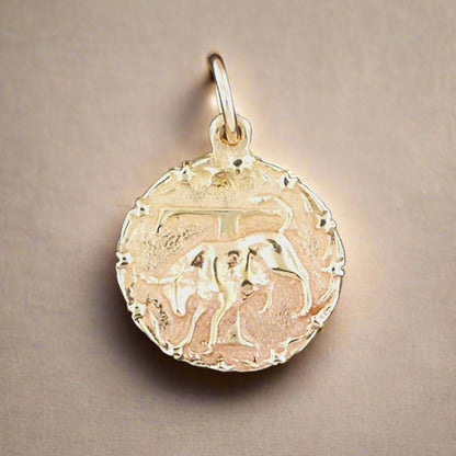 Zodiac Medallion in Sterling Silver Or Antique Bronze - Le Dragon Argenté