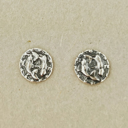 Sterling Silver Zodiac Stud Earrings Pisces, Sterling Silver Pisces Earrings, Silver Pisces Earrings, Silver Pisces Studs, Silver Pisces Stud Earrings, Silver Zodiac Sign Jewelry, Silver Zodiac Sign Jewellery, 1950s Zodiac Sign Earrings, Retro Silver Zodiac Earrings, Gift For Pisces, Pisces Jewelry Gift, Pisces Jewellery Gift, Silver Pisces Zodiac Earrings, Vintage Zodiac Earrings, Pisces Stud Earrings