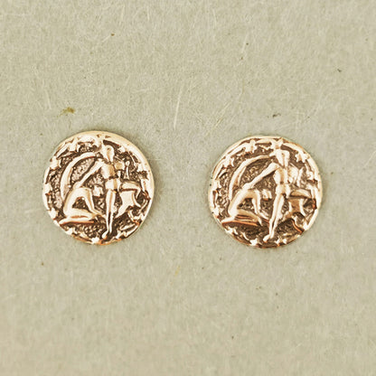 Gold Zodiac Stud Earrings Made to Order, Gold Zodiac Studs, Gold Zodiac Stud Earrings, Gold Zodiac Earrings, Zodiac Earrings In Gold, Gold Astrology Jewelry, Gold Astrology Jewellery, Star Chart Earrings, Gold Stud Earrings, Retro Style Gold Jewelry, Retro Gold Jewellery, Retro Gold Jewelry, Retro Gold Earrings, Birthsign Gold Earrings, Vintage Style Earrings, 1950s Style Earrings, Zodiac Sign Gift, Zodiac Sign Jewellery, Zodiac Sign Jewelry