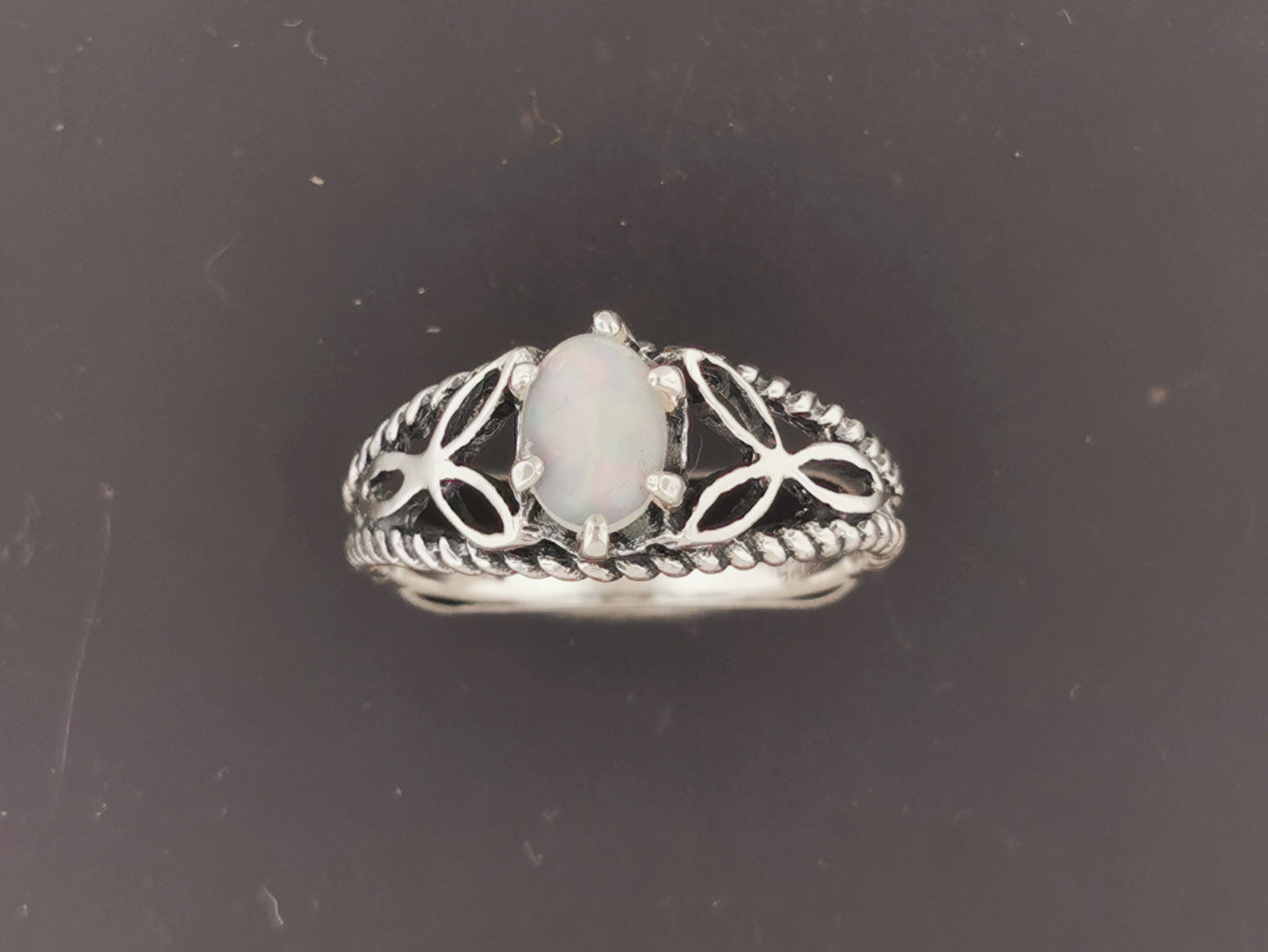 Celtic Triquetra Knotwork Gemstone Ring in Sterling Silver