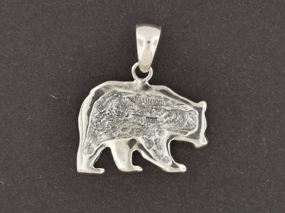 Bear Charm Pendant in Sterling Silver or Antique Bronze