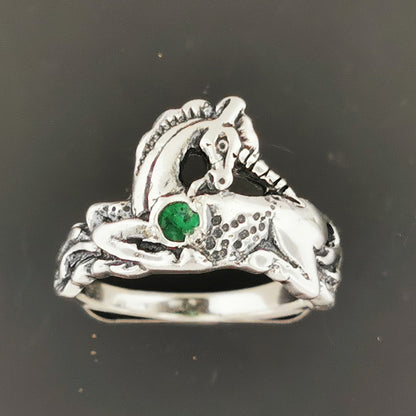 Gemstone Unicorn Ring in Sterling Silver, Silver Unicorn Ring Jewelry, Unicorn Gift for Her, Birthstone Unicorn Ring, Unicorn Birthstone Ring, Unicorn Birthstone Jewellery, Unicorn Ring In Sterling Silver, Vintage Unicorn Ring, Unicorn Gemstone Ring