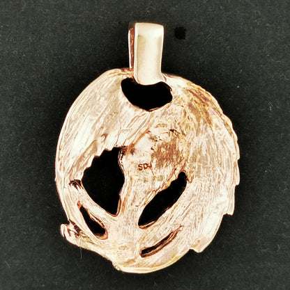 Large Raven Pendant in Sterling Silver or Antique Bronze