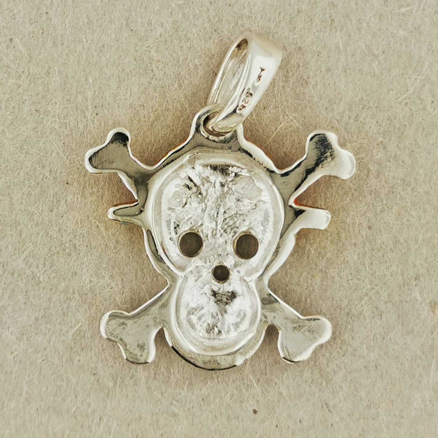 Smiling Jolly Roger Pendant in Sterling Silver or Antique Bronze