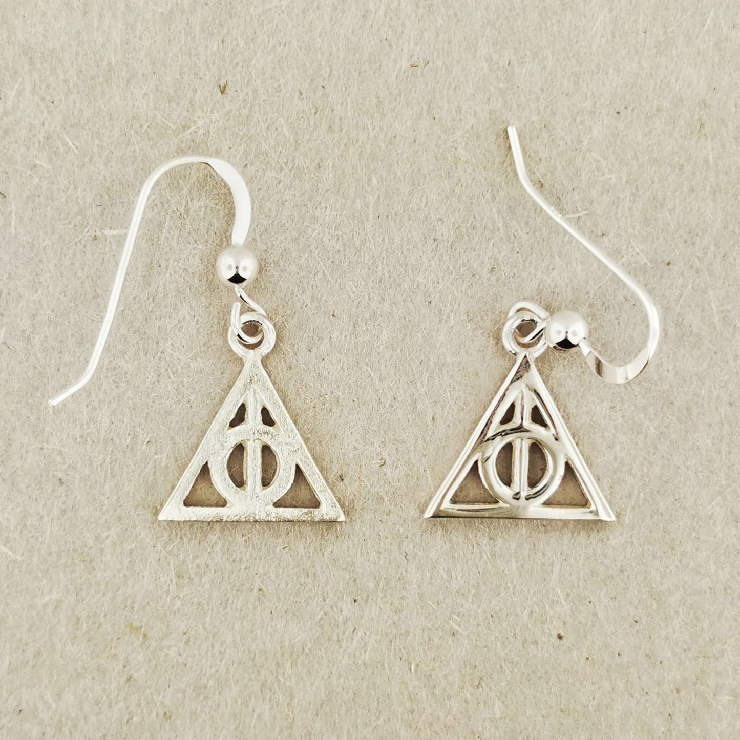Deathly Wizard Charm Earrings in Sterling Silver or Bronze