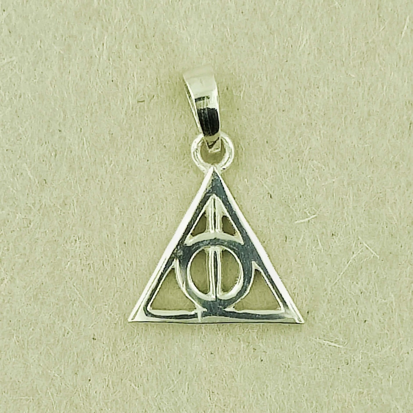 Deathly Wizard Charm Pendant in Sterling Silver or Bronze, Precious Metal Cosplay Jewelry, Precious Metal Cosplay Jewelery, Precious Metal Cosplay Jewellery, Precious Metal Geekery, Silver Wizard Charm, Deathly Hallows Pendant, Silver Geek Jewellery, Bronze Geek Jewellery, Geeky Gift For Her, Geeky Christmas Gift, Bronze Geek Pendant, Silver Geek Pendant