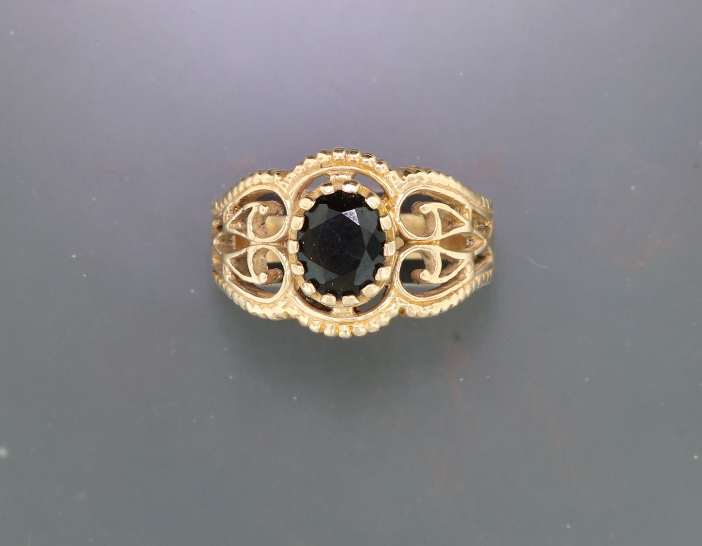 Vintage Style Filigree Ring with Gemstone in Antique Bronze, Gothic Style Ring, Victorian Style Ring, 1950 Style Ring, Antique Bronze Birthstone Ring, Bronze 1950s Ring, Mid Century Bronze Ring, Vintage Bronze Gemstone Ring, Filigree Gemstone Ring