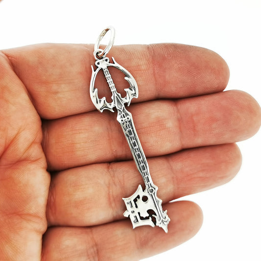 Kingdom Hearts Oblivion Keyblade Pendant in Sterling Silver, KH Keyblade Pendant, Video Game Pendant, Oblivion keyblade pendant, kingdom hearts jewelry, kingdom hearts pendant, kingdom hearts cosplay, video game jewelry