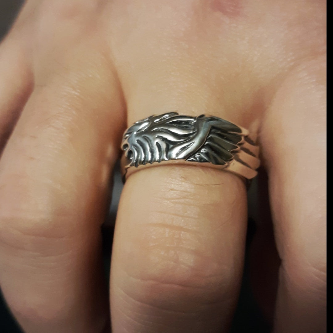 Final Fantasy 8 Squall Griever Ring in Stainless Steel, FF8 Squall Ring, FF8 Griever Ring, Winged LIon Ring, Final Fantasy Ring. Final Fantasy Jewelry, Stainless Steel Gamer Ring, FF8 Gamer Ring, Squall Griever Ring, Stainless Steel Griever Ring