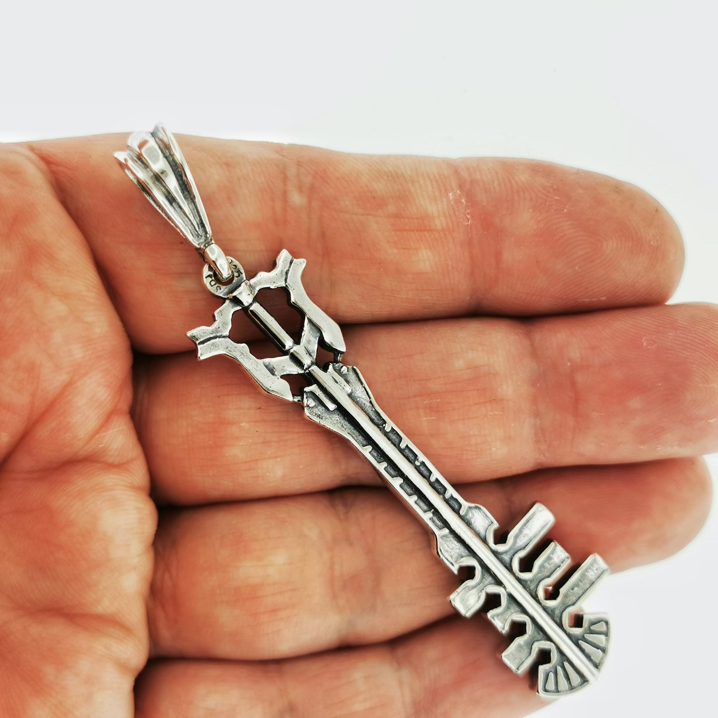 Ends of the Earth Keyblade Pendant in Sterling Silver or Antique Bronze