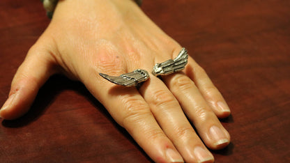 Angel Wings Ring in Sterling Silver or Antique Bronze