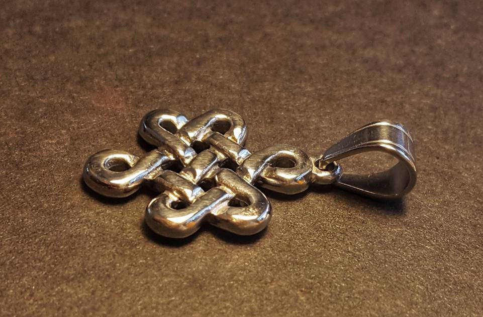 Large Endless Knot Pendant in Stainless Steel Made to Order