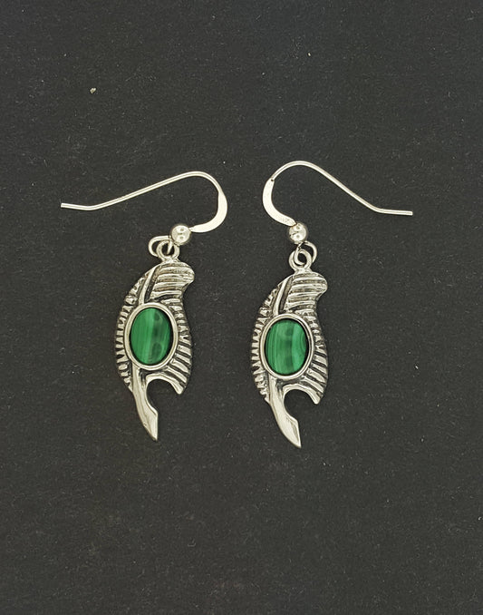 Feather of Ma'at Earrings in Sterling Silver, Silver Ma’at Earrings, Silver Maat Earrings, Silver Egyptian Earrings, Ancient Egyptian Earrings, Egyptian Feather Earrings, Moral Truth Symbol Earrings, Silver Feather Jewelry, Silver Feather Jewellery, Silver Gemstone Earrings, Egyptian Gemstone Earrings