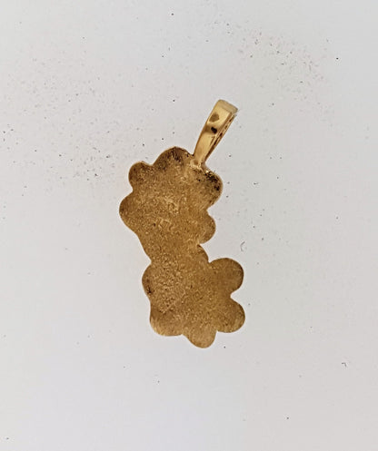 Gold Twin Paw Print Pendant Made to order