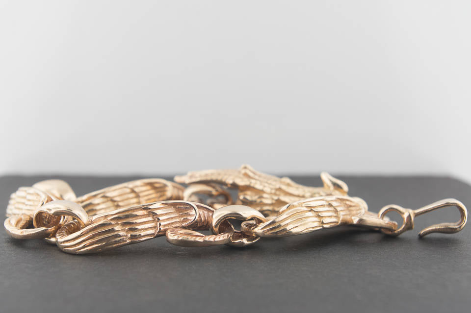 Bracelet Phoenix chinois en argent sterling ou bronze antique réalisé sur commande