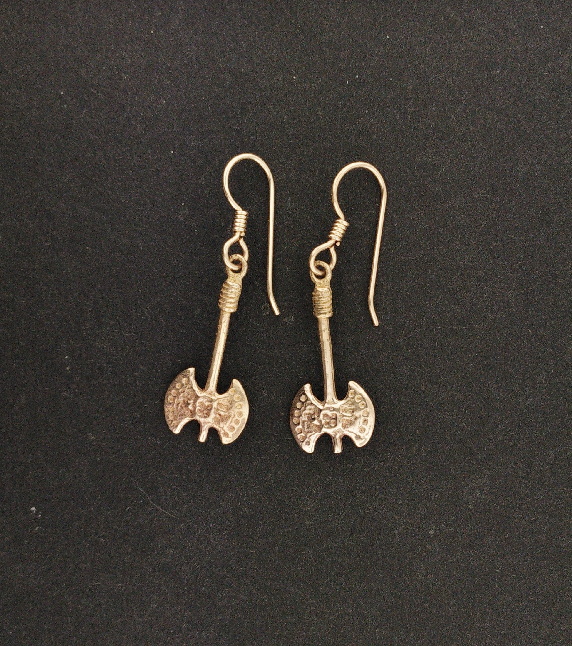 Small Axe Earrings in Antique bronze, Bronze Axe Earrings, Bronze Axe Jewlery, Bronze Axe Jewellery, Silver Viking Axe, Bronze Viking Axe, Mini axe earrings, Bronze Axe Earrings, Bronze Viking Jewelry, Bronze Viking Jewellery