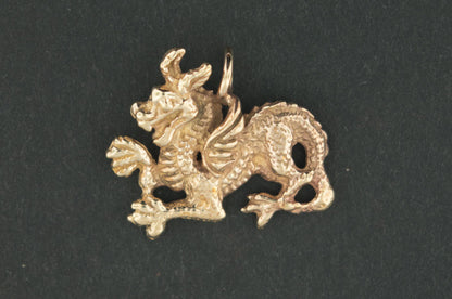 Gold Medieval Dragon Pendant Made to Order