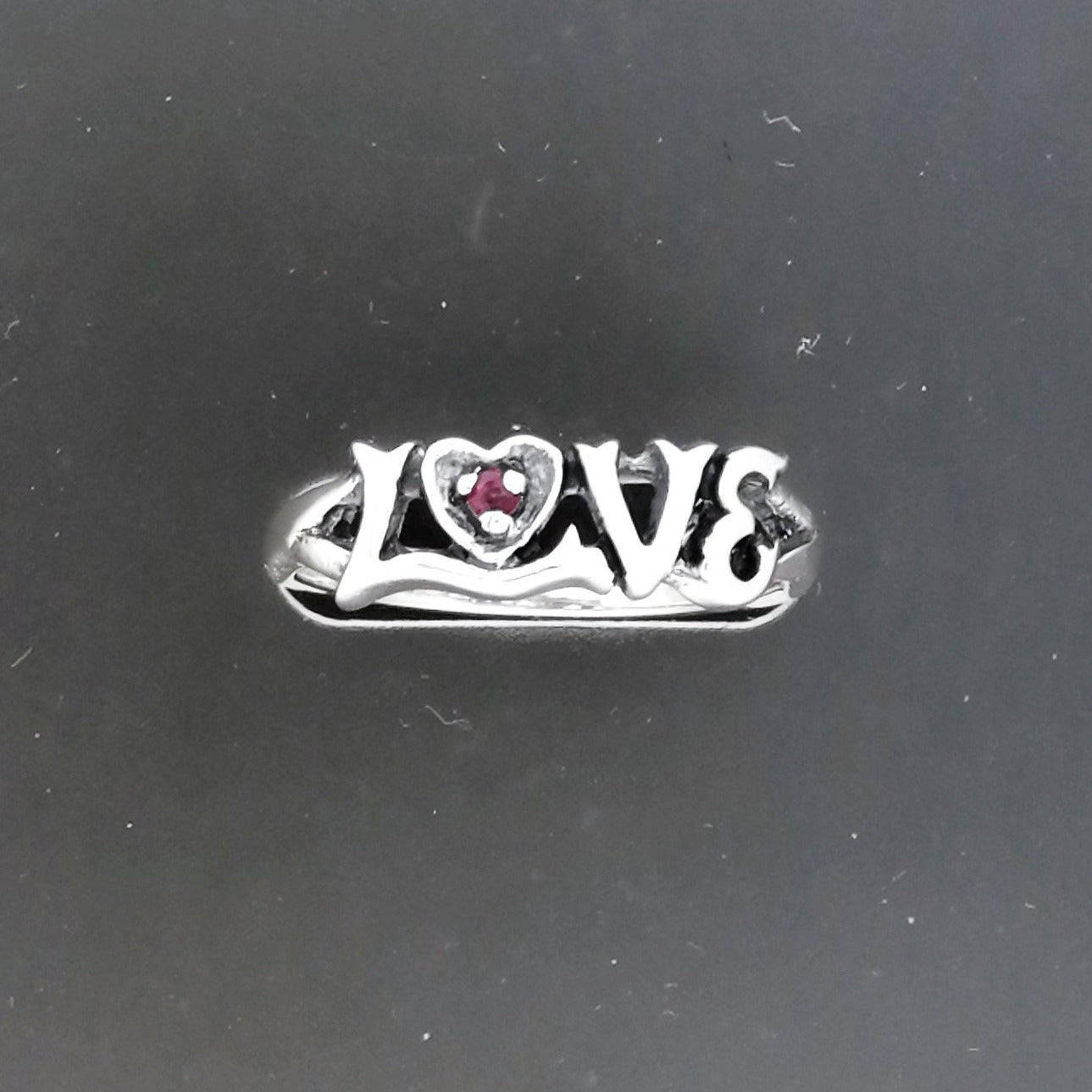 Love Ring in Sterling Silver with Gemstone Heart, Birthstone Love Ring, Silver Love Ring, Sweetheart Ring, Birthstone Heart Ring, Silver Love Band, Birthstone Love Ring, 925 Silver Ring, Silver Love Ring, Gemstone Love Ring, Love Ring With Gemstone