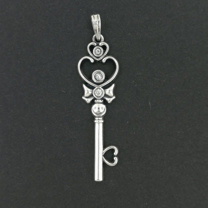 Time Key Pendant in Sterling Silver or Antique Bronze