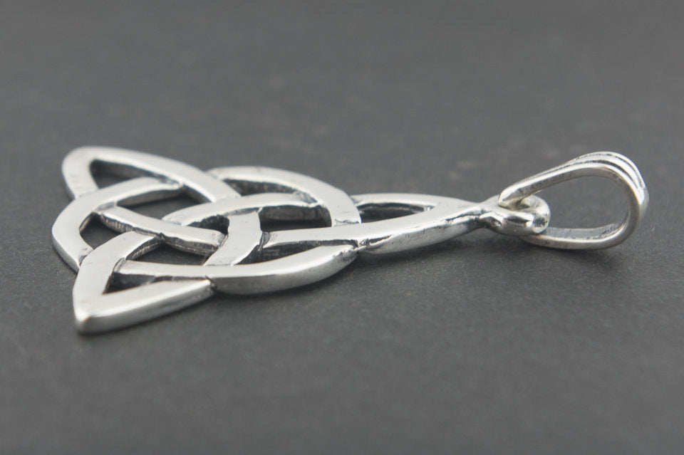 Large Triquetra Pendant in Sterling Silver or Antique Bronze
