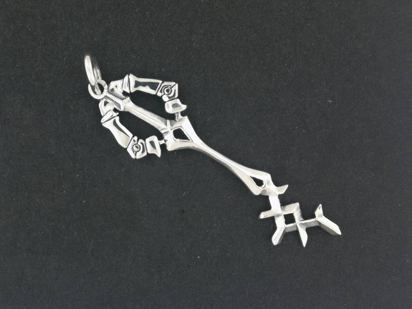 Kingdom Hearts Rainfell Keyblade Pendant in Sterling Silver or Antique Bronze