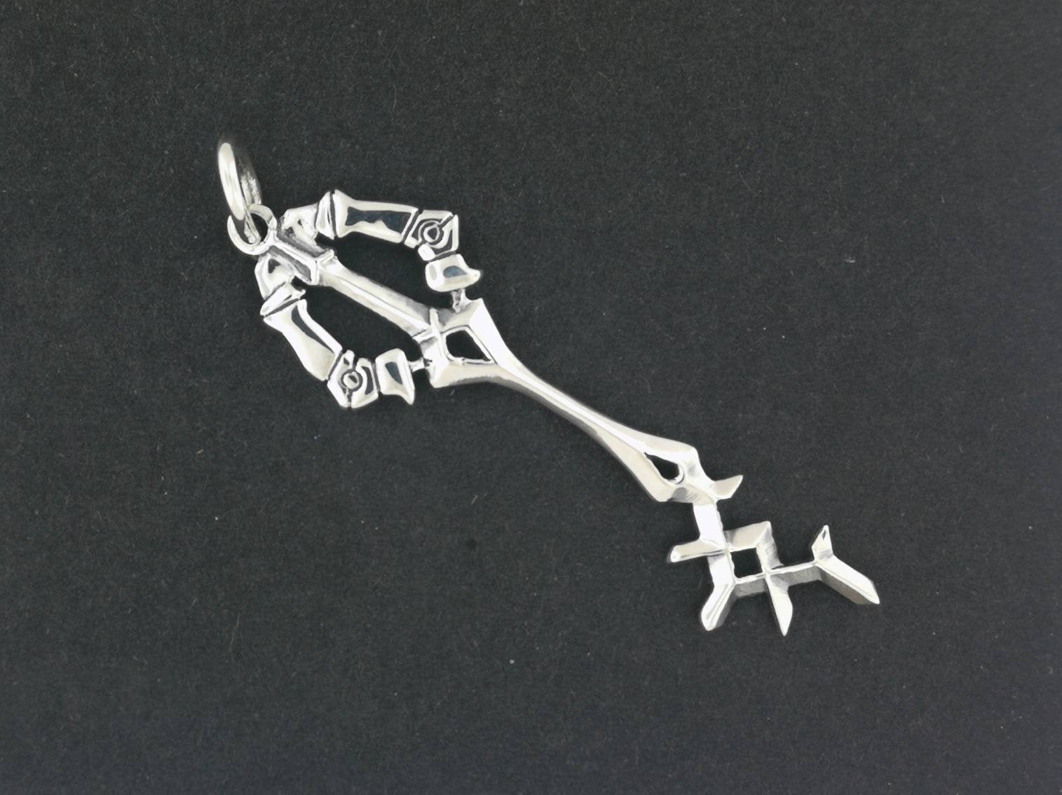 Kingdom Hearts Rainfell Keyblade Pendant in Sterling Silver or Antique Bronze, Sterling Silver Key Pendant, Silver Keyblade Pendant, Silver Key Pendant, KH Keyblade Pendant, Silver KH Pendant, Silver Kingdom Hearts Keyblade, Silver Kingdom Hearts Keyblade Pendant, Kingdom Hearts Jewelry, Kindom Hearts Jewellery, Gamer Geek Jewelry, Gamer Geek Jewellery, Silver Gamer Pendant, Silver Rainfell Keyblade Pendant, KH Birth By Sleep Pendant, Video Game Jewelry, Video Game Jewellery, Video Game Pendant