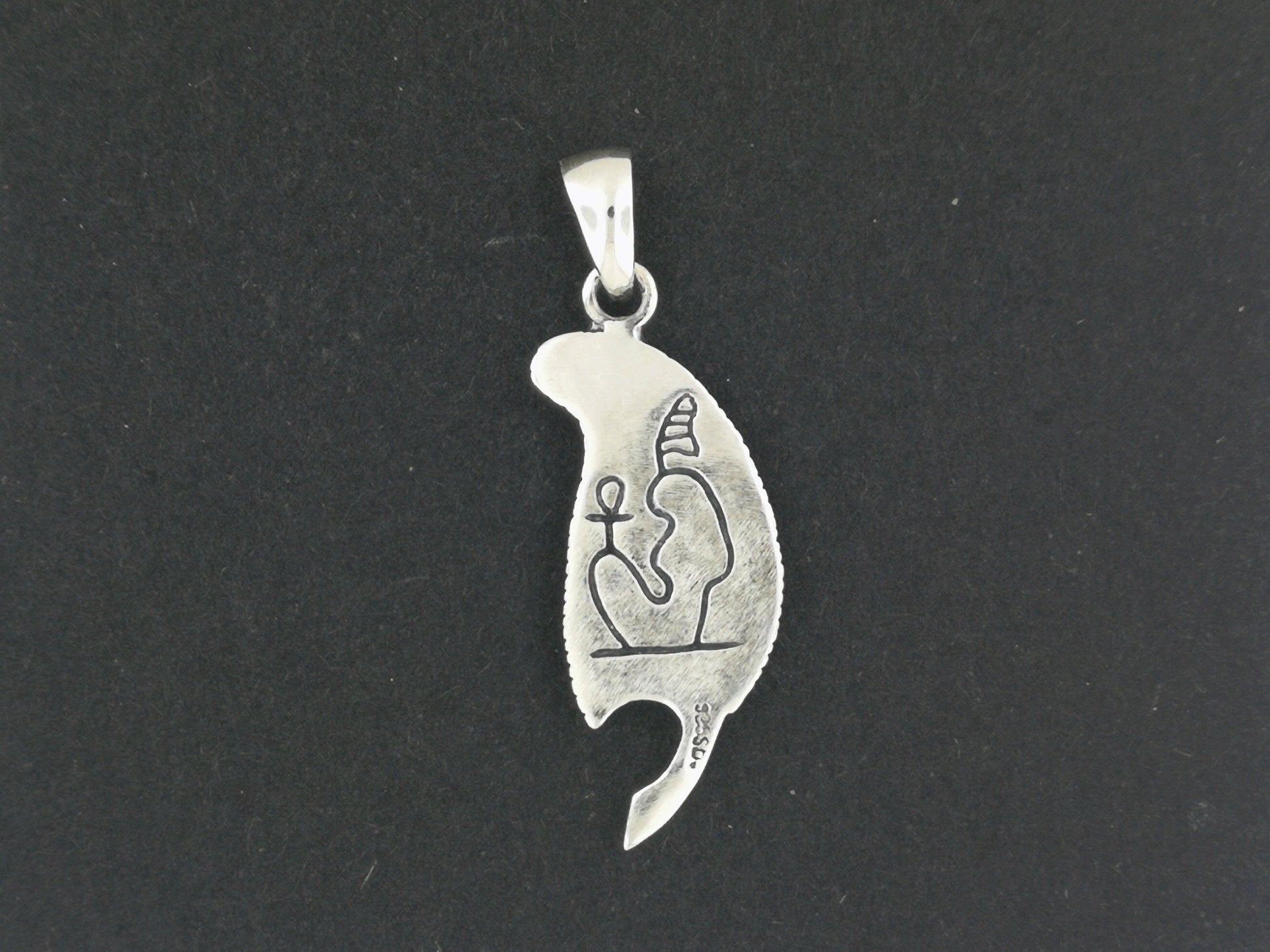 Feather of Ma'at Pendant in Sterling Silver with Larimar, Moral Truth Symbol, Ancient Egyptian Pendant, Ancient Egypt Pendant, Feather Of Truth Pendant, Larimar Feather Pendant, Larimar Silver Jewelry, Larimar Silver Jewellery, Silver Egyptian Jewelry, Silver Egyptian Jewellery, Feather Of Maat Pendant, Silver Larimar Charm, Silver Larimar Pendant