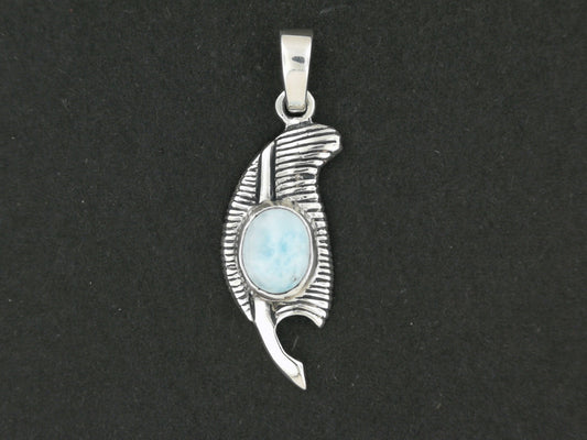 Feather of Ma'at Pendant in Sterling Silver with Larimar, Moral Truth Symbol, Ancient Egyptian Pendant, Ancient Egypt Pendant, Feather Of Truth Pendant, Larimar Feather Pendant, Larimar Silver Jewelry, Larimar Silver Jewellery, Silver Egyptian Jewelry, Silver Egyptian Jewellery, Feather Of Maat Pendant, Silver Larimar Charm, Silver Larimar Pendant