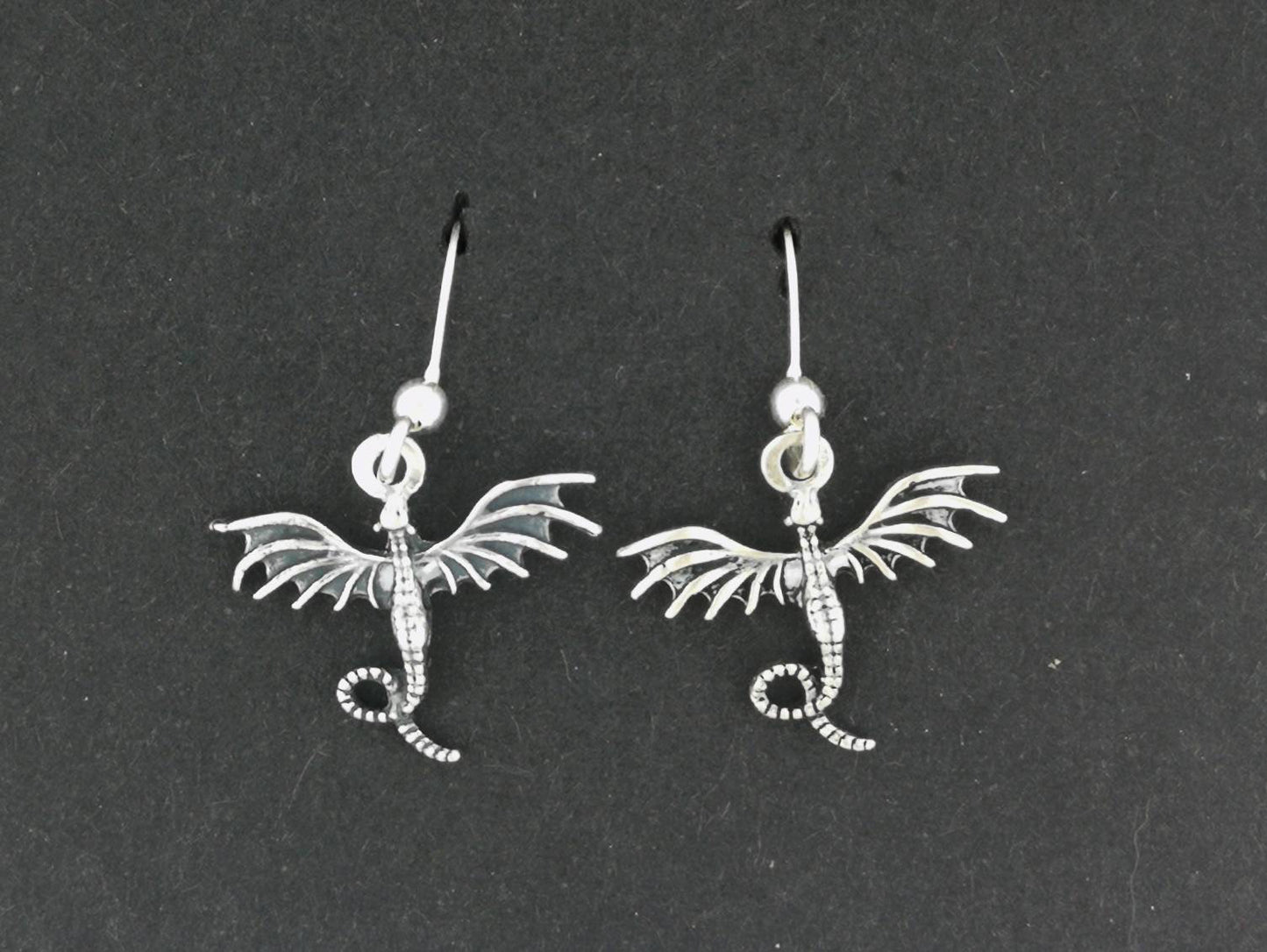 Flying Dragon Dangle Earrings in Silver or Bronze, Dragon Earrings for Him and Her, Flying Dragon Jewellery, Small Dragon Jewelry, Dragon Lover Earrings, Silver Dragon Earrings, Silver Dragon Jewelry, Dragon Earrings In Sterling Silver