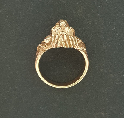 Handmade Bronze Lion Ring Vintage 1950s Jewellery Design