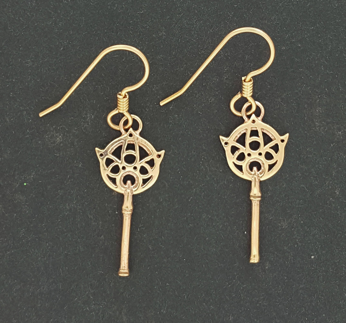 Gold FFX Yuna's Wand Earrings, Final Fantasy 10 earrings, Gold FFX earrings, Final Fantasy X Yuna earrings, dangling FFX Yuna Earrings, Final Fantasy Gold Jewelry, Gamer Girl Jewelry, Gamer Girl Gold Earrings, Gold Final Fantasy Earrings, Yuna’s Wand Earrings, Gold Yuna Earrings, Gold Final Fantasy Jewellery