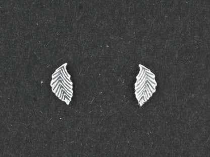 Small Feather Stud Earrings in Sterling Silver