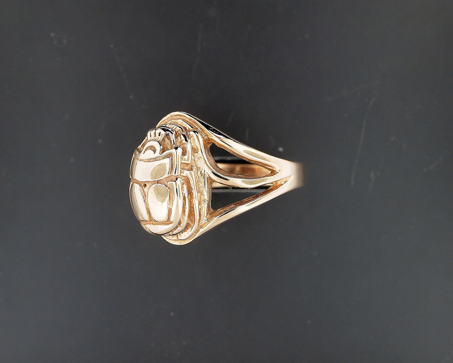 Egyptian Scarab Ring in Sterling Silver or Antique Bronze